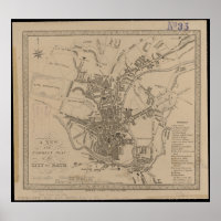 Plan vintage Nouveau et correct de la Ville de bai
