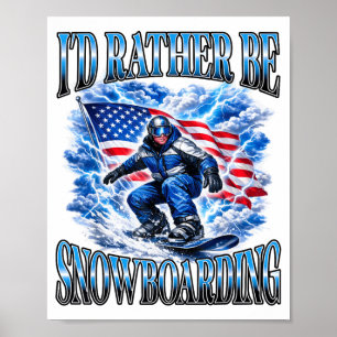 Poster Planche à neige patriotique drapeau américain spor