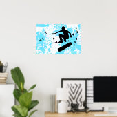 Poster planche à roulettes avec oiseaux (Bureau à domicile)
