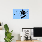 Poster planche à roulettes avec oiseaux (Bureau à domicile)
