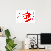 Poster planche à roulettes avec oiseaux (Bureau à domicile)