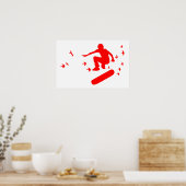 Poster planche à roulettes avec oiseaux (Cuisine)