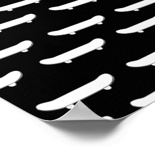 Poster Planche à roulettes Monochrome Noir Skateur Sports