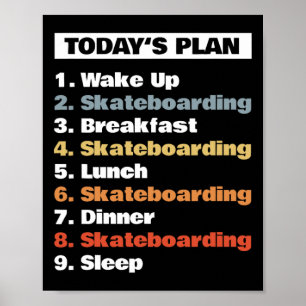 Poster Planche à roulettes pour garçons Skater Today's Pl