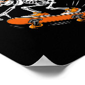 Poster Planche à roulettes squelette d'Halloween drôle de (Coin)