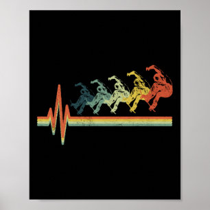 Poster Planche à roulettes Vintage Skate Rétro Amour Skat