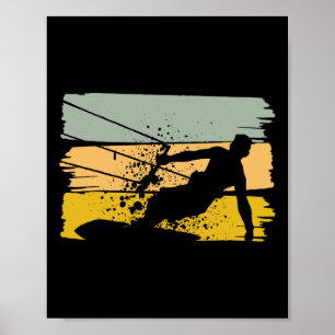 Poster Planche à voile vintage, kiteboarding, kite, sport