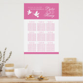 Poster Planche blanche mariage plan de table assise rose  (Cuisine)