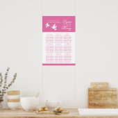 Poster Planche blanche mariage plan de table assise rose (Cuisine)