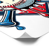 Poster Planche de baseball Boy Crème de glace Patriotique (Coin)