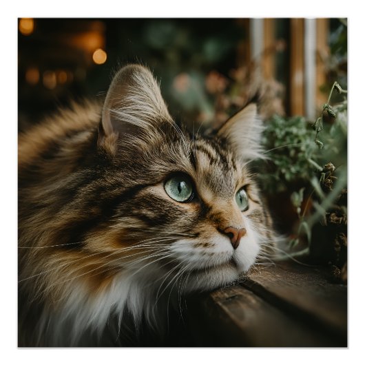 Poster Planche de bois pour chat tigré (Devant)
