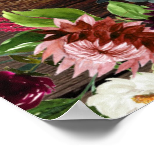 Poster Planche de grange rustique Fleurale Vierge XL Affi (Coin)