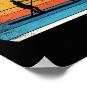 Poster Planche de paddle gonflable drôle de chien de SUP  (Coin)