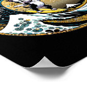 Poster Planche de surf Dancing Dog Great Wave Surfing - B (Coin)