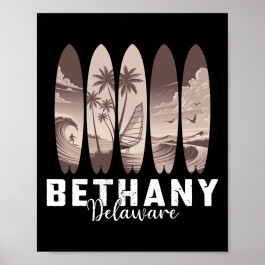 Poster Planche de surf de Bethany Beach Delaware Hommes F (Devant)