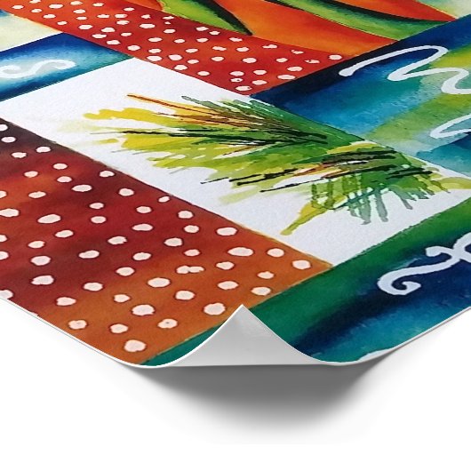 Poster Planche de surf orange (Coin)