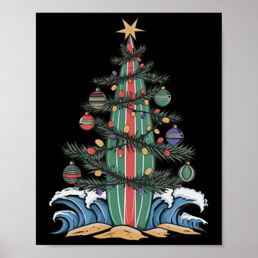 Poster Planche de surf Sapin de Noël _1 (Devant)