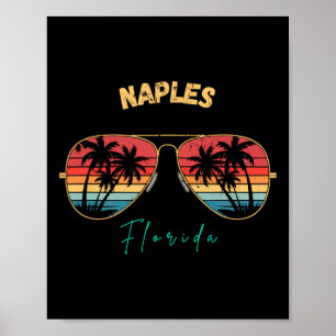 Poster Planche de surf souvenir de Naples Beach Floride