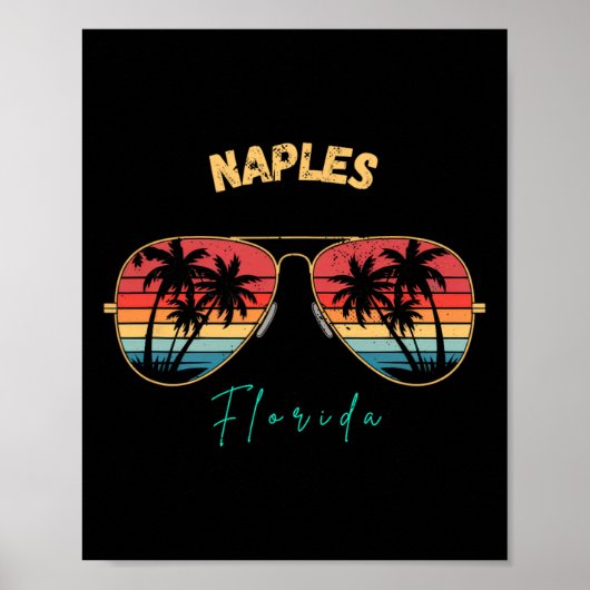 Poster Planche de surf souvenir de Naples Beach Floride  (Devant)