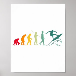 Poster Planche de surf Surf Surfeur Surfeuse Vintage Rétr