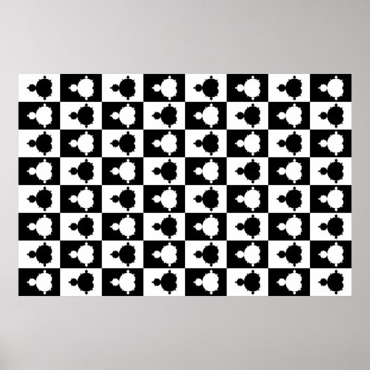 Poster Planche d'échecs de Mandelbrot (Devant)