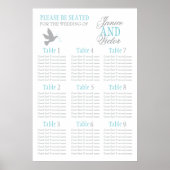 Poster Planche gris aqua bleu mariage plan de table assis (Devant)