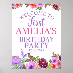 Poster Planches de mousse de bienvenue pour premier anniv