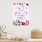 Poster Planches de mousse de bienvenue pour premier anniv (Cuisine)
