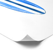 Poster Planches de surf aquarelle bleue Surfs Up (Coin)