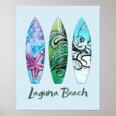 Poster Planches de surf de Laguna Beach Californie  (Devant)