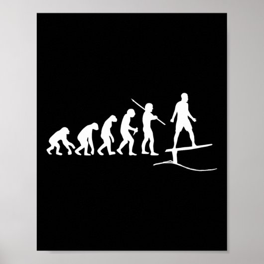Poster Planches de surf drôles de Foils Evolution de surf (Devant)