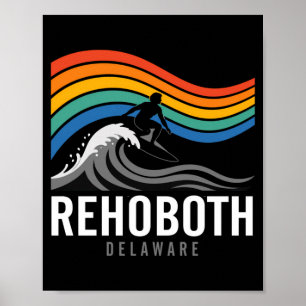 Poster Planchiste de Rehoboth Beach Delaware Surfant Homm