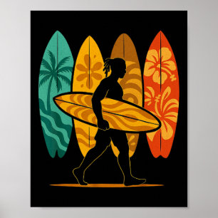 Poster Planchiste de surf d'été Vague Surf Surfboard Plag