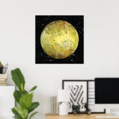 Poster PLANET JUPITER'S LUNE IO couleur vraie (espace) ~ (Bureau à domicile)