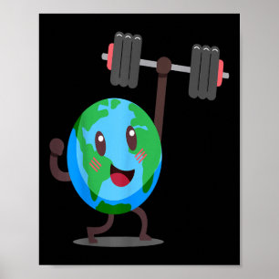 Poster Planet Lifting Jour des terres Planet Workout Envi