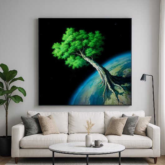 Poster Planète Arbre - Art Imaginaire