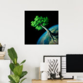 Poster Planète Arbre - Art Imaginaire (Bureau à domicile)
