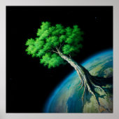 Poster Planète Arbre - Art Imaginaire (Devant)