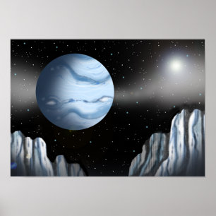 Poster Planète bleue au-dessus d'un mur de glace.
