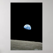 Poster planète bleue de l'espace lune (Devant)