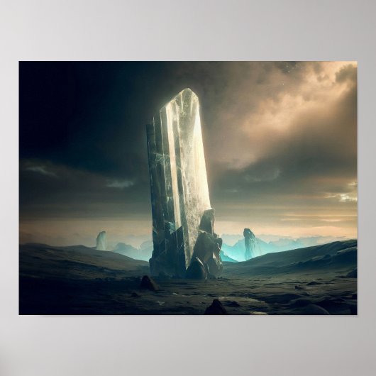 Poster Planète cristalline dans l'espace (Devant)