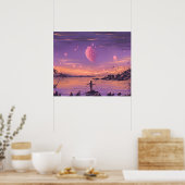 Poster Planète de fraises dans le ciel du soir (Cuisine)