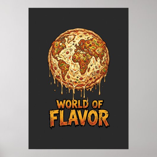 Poster Planète de surcharge de pizza (Devant)