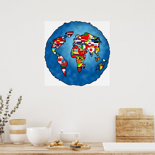 Poster Planète du drapeau (Cuisine)