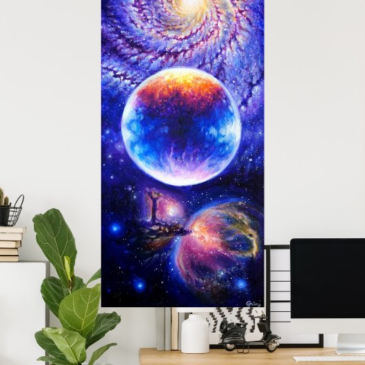 Poster Planète Galaxie et nébuleuse (Bureau à domicile)