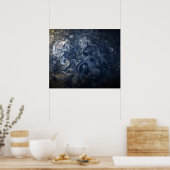 Poster Planète Jupiter Blues Blue White Juno Cam Swirling (Cuisine)
