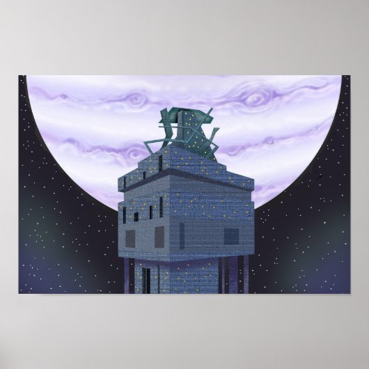 Poster Planète la plus éloignée et une tour d'observation (Devant)