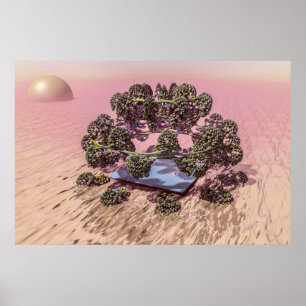 Poster Planète Mars. Aube.