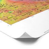 Poster Planète Mars - Carte topographique (Coin)