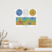 Poster Planète Mars - Carte topographique (Cuisine)
